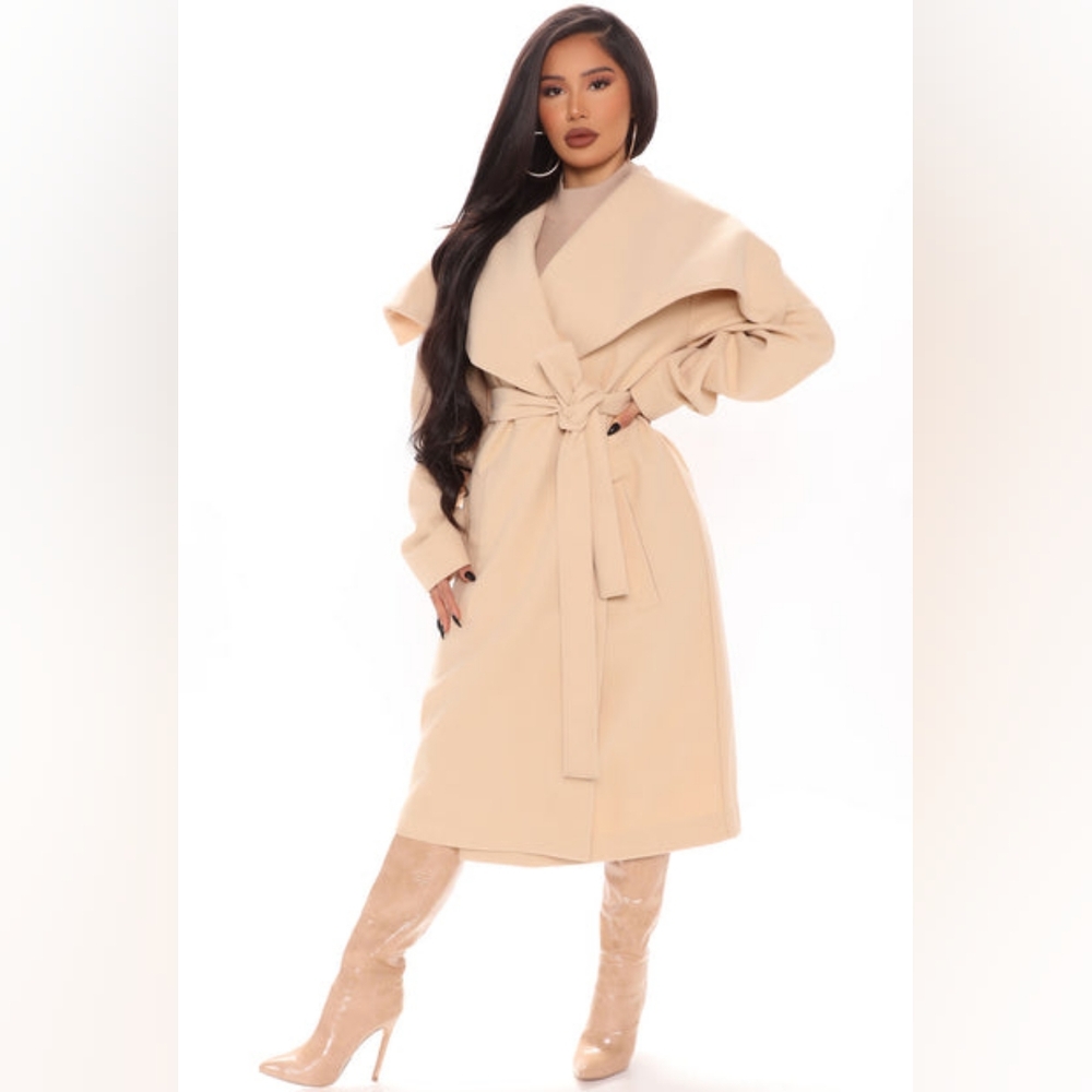 Fashion Nova Cream Trench Coat